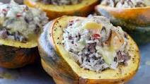 Stuffed Acorn Squash with Beef, Apple & Rice Stuffed Acorn Squash with Beef, Apple & Rice