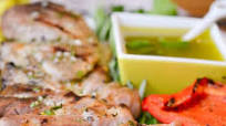 Brined Pork Steaks with Prosecco Vinaigrette Brined Pork Steaks with Prosecco Vinaigrette