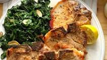 Sauteed Pork Chops with Garlic Spinach Sauteed Pork Chops with Garlic Spinach