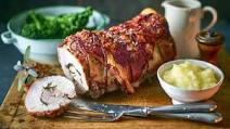 Rolled roast loin of pork with homemade apple sauce Rolled roast loin of pork with homemade apple sauce