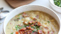 Creamy Potato Leek Soup with Bacon Creamy Potato Leek Soup with Bacon