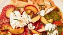 Peaches and Tomatoes with Burrata and Hot Sauce Peaches and Tomatoes with Burrata and Hot Sauce