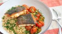 Crispy Sablefish (Black Cod) With Capers, Tomatoes, Olives, and Couscous Crispy Sablefish (Black Cod) With Capers, Tomatoes, Olives, and Couscous