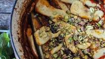 Baked Egyptian Eggplant With Spiced Tomato Sauce And Grilled Haloumi Baked Egyptian Eggplant With Spiced Tomato Sauce And Grilled Haloumi