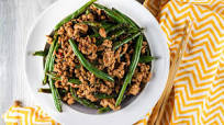 Spicy Ground Turkey and Green Bean Stir-fry Spicy Ground Turkey and Green Bean Stir-fry