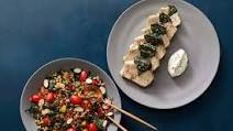 Spinach & Goat Cheese-Stuffed Pork Roast with Tzatziki & Warm Farro Salad Spinach & Goat Cheese-Stuffed Pork Roast with Tzatziki & Warm Farro Salad