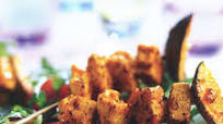 Indian Tikka Skewers with Salad Indian Tikka Skewers with Salad