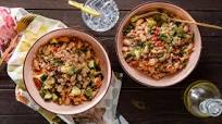 Chopped Greek Salads with White Beans & Fresh Mint Chopped Greek Salads with White Beans & Fresh Mint