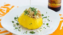 Stuffed Pattypan Squash with Quinoa and Fresh Corn Stuffed Pattypan Squash with Quinoa and Fresh Corn