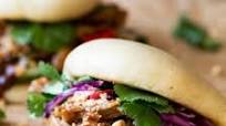 Vegan bao buns with pulled jackfruit Vegan bao buns with pulled jackfruit