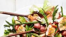 Lemon-Roasted Salmon with Escarole, Asparagus, and Potatoes Lemon-Roasted Salmon with Escarole, Asparagus, and Potatoes