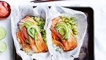 Japanese-style baked salmon and rice parcels recipe Japanese-style baked salmon and rice parcels recipe