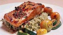Honey Infused Salmon with Israeli Couscous Honey Infused Salmon with Israeli Couscous