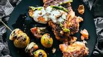 Grilled Salmon with Sumac Oil and Green Onion Yogurt Grilled Salmon with Sumac Oil and Green Onion Yogurt