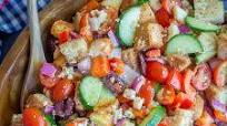 Easy Greek Panzanella Salad Easy Greek Panzanella Salad