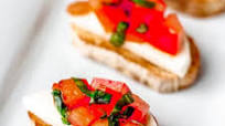 Bruschetta with Mozzarella Cheese Bruschetta with Mozzarella Cheese