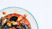 Mussels with Spicy Tomato Oil and Grilled Bread Mussels with Spicy Tomato Oil and Grilled Bread