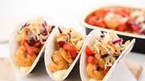 Smoky 'n Sweet Shrimp and Pepper Wonton Tacos with Slaw easy prep & pan included Smoky 'n Sweet Shrimp and Pepper Wonton Tacos with Slaw easy prep & pan included