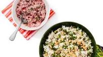 Pea and Peanut Pulao with Pickled Beet Raita Pea and Peanut Pulao with Pickled Beet Raita