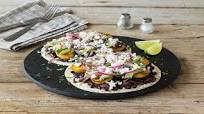 Plantain and Black Bean Tostadas with Pickled Red Onion, Avocado, and Feta Plantain and Black Bean Tostadas with Pickled Red Onion, Avocado, and Feta