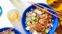 Honey-Ginger Pork Chops with Spicy Marinated Vegetables & Crispy Shallot Honey-Ginger Pork Chops with Spicy Marinated Vegetables & Crispy Shallot