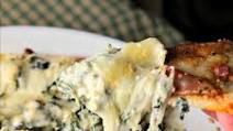 Hot and Cheesy Spinach Artichoke Dip with Pizza Dippers Hot and Cheesy Spinach Artichoke Dip with Pizza Dippers
