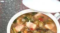 Salmon belly sinigang Salmon belly sinigang