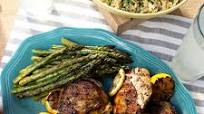 Grilled Chicken Thighs with Rice and Asparagus Grilled Chicken Thighs with Rice and Asparagus