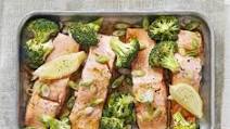 Soy salmon & broccoli traybake Soy salmon & broccoli traybake