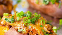 Pressure Cooker BBQ Chicken Stuffed Sweet Potatoes Pressure Cooker BBQ Chicken Stuffed Sweet Potatoes