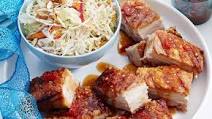 Sweet and sour pork belly with apple slaw Sweet and sour pork belly with apple slaw