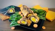 Puff pastry roll with minced meat and boiled eggs Puff pastry roll with minced meat and boiled eggs