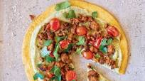 Minted Hummus, Wild Boar Chorizo & Tomatoes Farinata Minted Hummus, Wild Boar Chorizo & Tomatoes Farinata