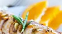 Pork fillet with citrus sauce and rice Pork fillet with citrus sauce and rice