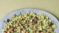 Warm Brussels Sprout Caesar Salad with Multigrain Croutons Warm Brussels Sprout Caesar Salad with Multigrain Croutons