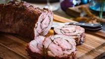 Grilled pork roulade from the Big Green Egg