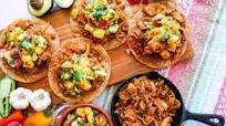 Vegan Chili Jackfruit Tostadas With Mango-Avocado Salsa Vegan Chili Jackfruit Tostadas With Mango-Avocado Salsa