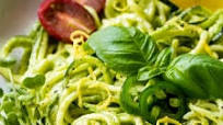 ZUCCHINI NOODLES + AVOCADO-CUCUMBER SAUCE ZUCCHINI NOODLES + AVOCADO-CUCUMBER SAUCE