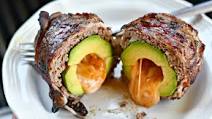 Bacon-Wrapped Avocado Burger Bombs Bacon-Wrapped Avocado Burger Bombs