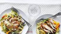 Sticky soy & honey pork with noodles Sticky soy & honey pork with noodles