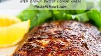Baked Blackened Salmon with Brown Butter Lemon Glaze Baked Blackened Salmon with Brown Butter Lemon Glaze