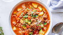Healthy Zucchini Tomato Italian Sausage Soup Healthy Zucchini Tomato Italian Sausage Soup