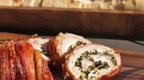 Spinach and Cheese Stuffed Bacon Wrapped Pork Tenderloin Spinach and Cheese Stuffed Bacon Wrapped Pork Tenderloin