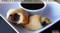 Philly Cheese Steak Crescents With Au Jus Recipe! Philly Cheese Steak Crescents With Au Jus Recipe!