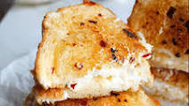 Goat Cheese Grilled Cheese with Honey and Red Pepper Flakes Goat Cheese Grilled Cheese with Honey and Red Pepper Flakes