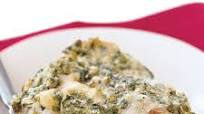 Layered Chicken Enchiladas with Tomatillo-Cilantro Sauce Layered Chicken Enchiladas with Tomatillo-Cilantro Sauce