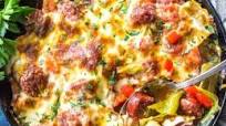 Keto Cheesy Cabbage Sausage Skillet Keto Cheesy Cabbage Sausage Skillet