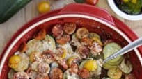 Baked Zucchini with Bruschetta Topping Baked Zucchini with Bruschetta Topping