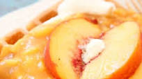 Peaches and Cream Belgian Waffles Peaches and Cream Belgian Waffles