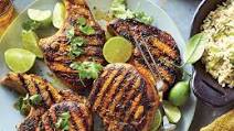 Turmeric Pork Chops with Green Onion Rice Turmeric Pork Chops with Green Onion Rice